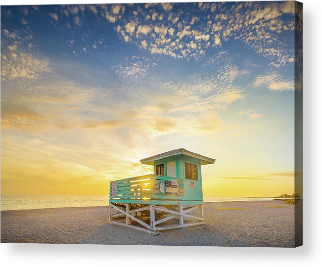 Venice Acrylic Print featuring the photograph Venice Beach At Sunset by Jordan Hill