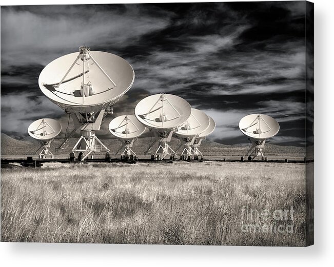 Very Large Array Acrylic Print featuring the photograph Very Large Array Infrared by Martin Konopacki