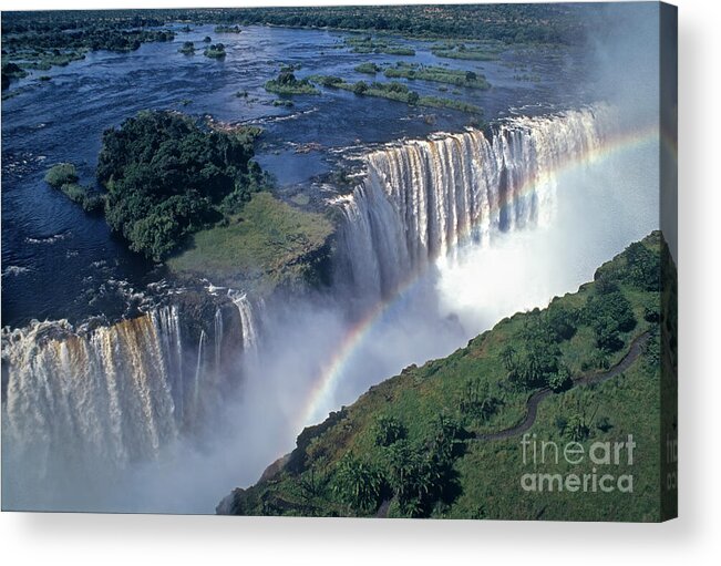 Africa Acrylic Print featuring the photograph Victoria Falls Rainbow by Sandra Bronstein