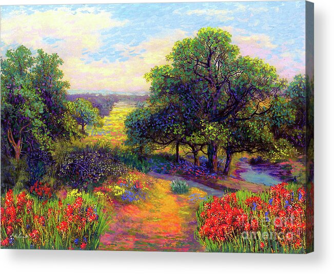 Landscape Acrylic Print featuring the painting Wildflower Meadows of Color and Joy by Jane Small