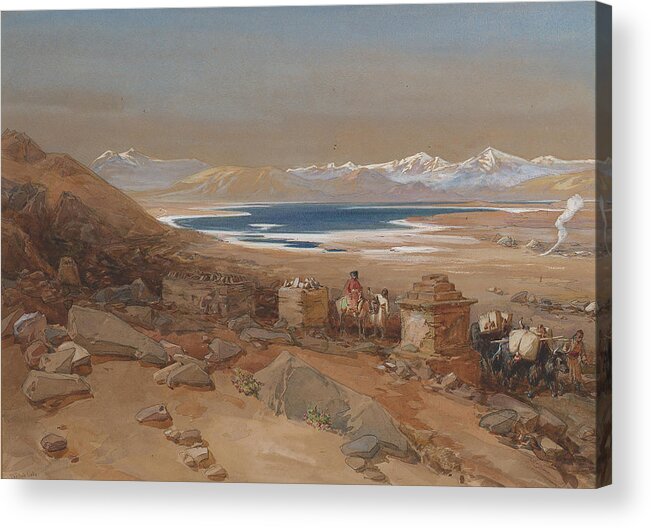 William Simpson R.i. Acrylic Print featuring the painting William Simpson R.I.The Salt Lake, Tibet by Artistic Rifki