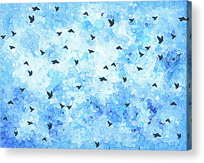 Birds Acrylic Print featuring the digital art Wings Of Freedom by Leslie Montgomery
