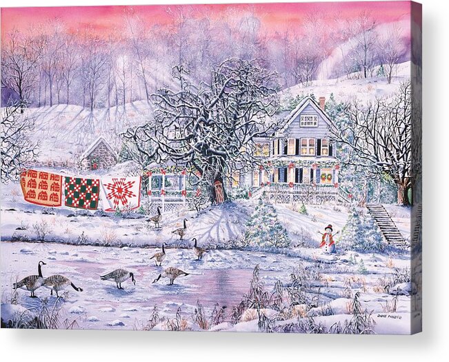 Winter Acrylic Print featuring the painting Winter Magic by Diane Phalen