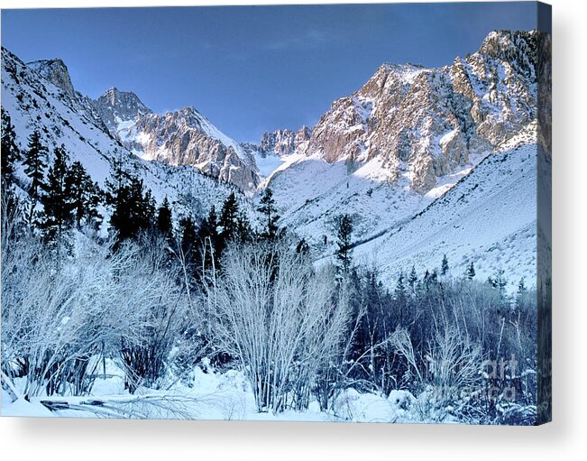 Dave Welling Acrylic Print featuring the photograph Winter Middle Palisades Glacier Eastern Sierras Califo by Dave Welling