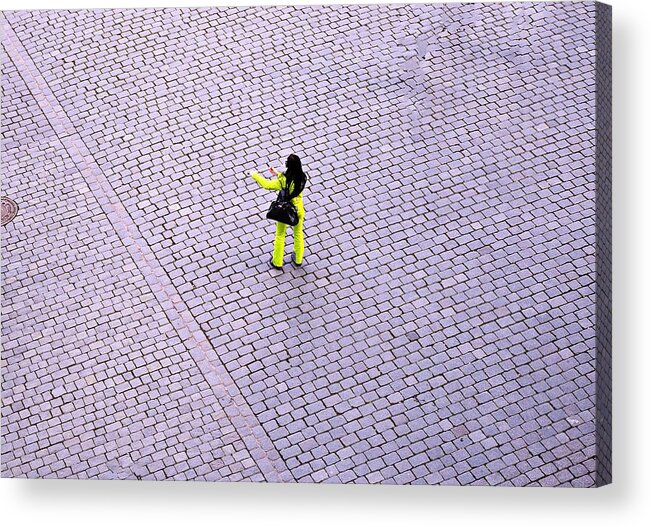 Street Acrylic Print featuring the photograph Yellow Spot by Thomas Schroeder