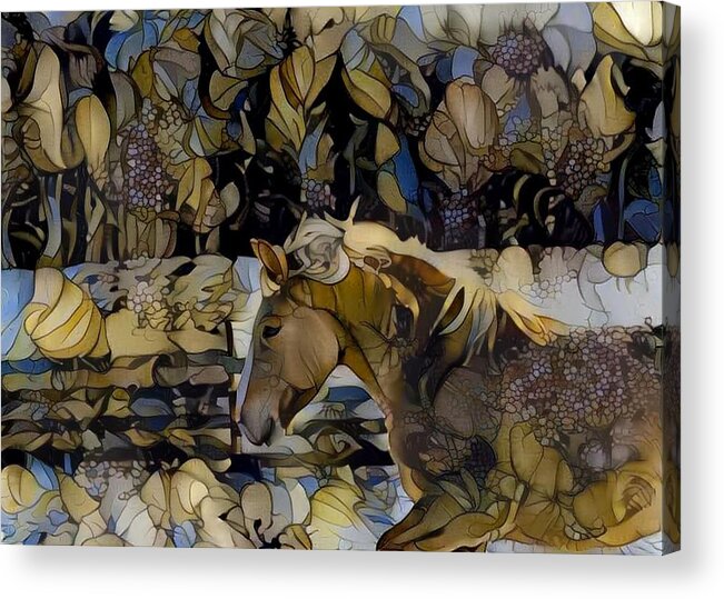 Palomino Acrylic Print featuring the digital art Young Prince 2 by Listen To Your Horse