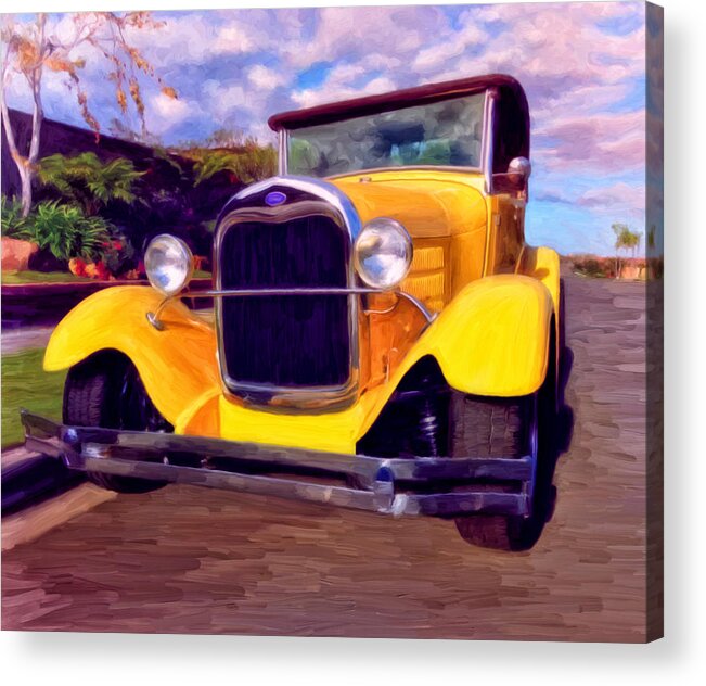 Resto Mod Acrylic Print featuring the painting '28 Ford Pick Up #28 by Michael Pickett