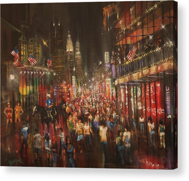Bourbon Street Acrylic Print featuring the painting Bourbon Street Baby by Tom Shropshire