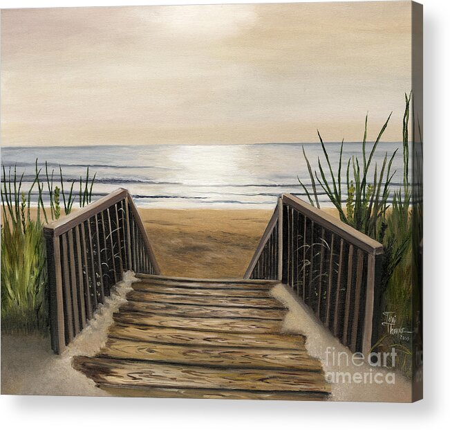 Beach Painting Acrylic Print featuring the painting The Beach by Toni Thorne