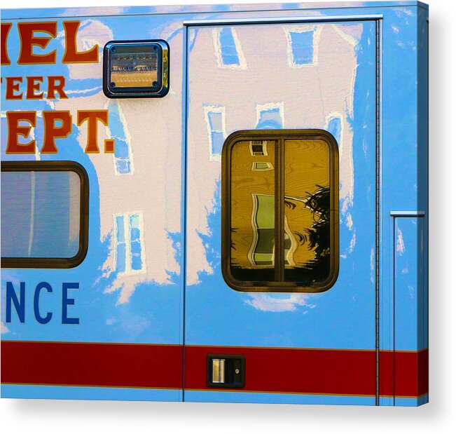  Acrylic Print featuring the photograph Ambulance Reflections by Polly Castor