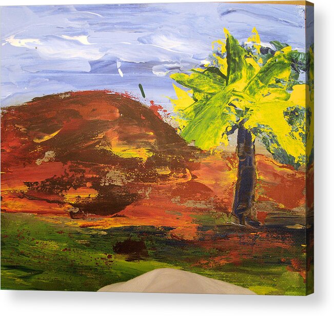 Landscape Acrylic Print featuring the painting Peak by Maritza Bermudez
