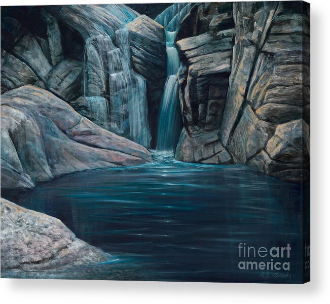 Turquoise Acrylic Print featuring the painting Tranquility Cove by Birgit Seeger-Brooks
