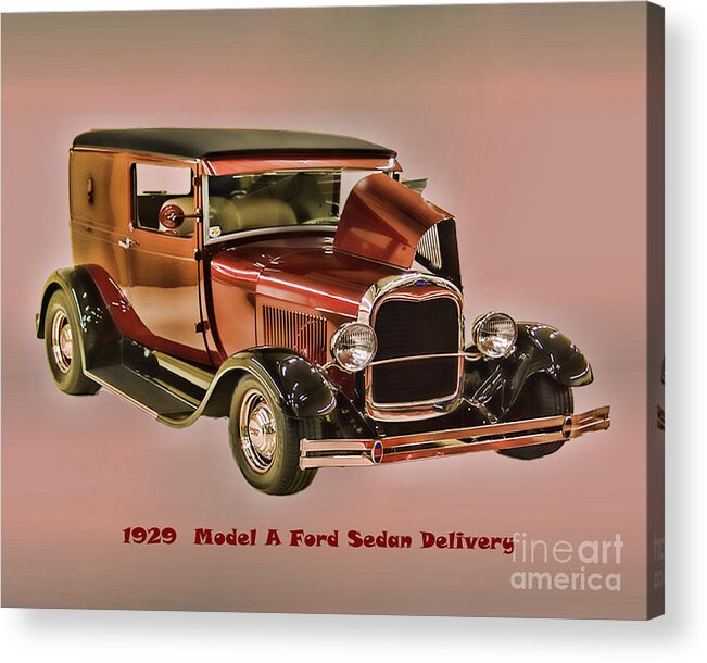 Henry Ford Acrylic Print featuring the photograph 1929 Ford Model A Retro Image by M Three Photos