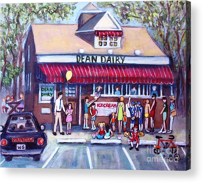 Landscape Acrylic Print featuring the painting We All Scream For Ice Cream by Rita Brown