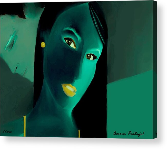 Fineartamerica.com Acrylic Print featuring the painting Amour Partage  Love Shared 8 by Diane Strain