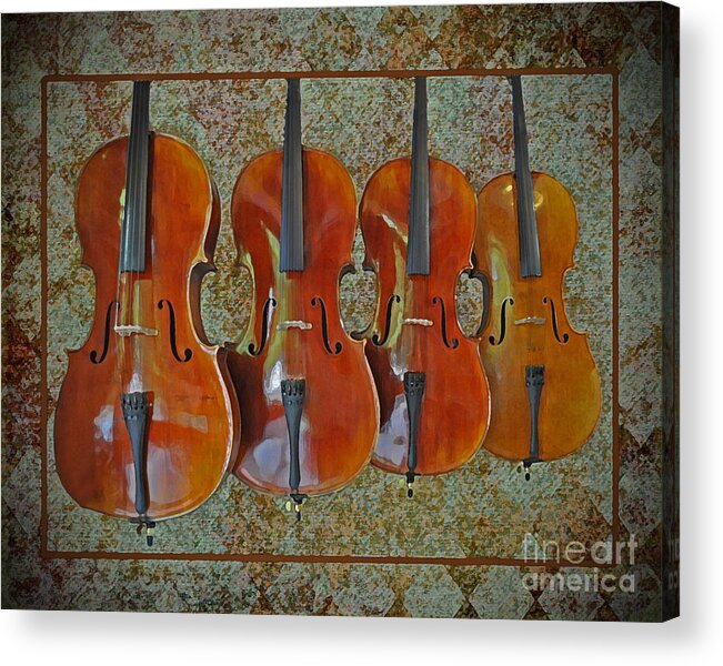 Cellos Acrylic Print featuring the photograph Chinese String Quartet by Josephine Cohn