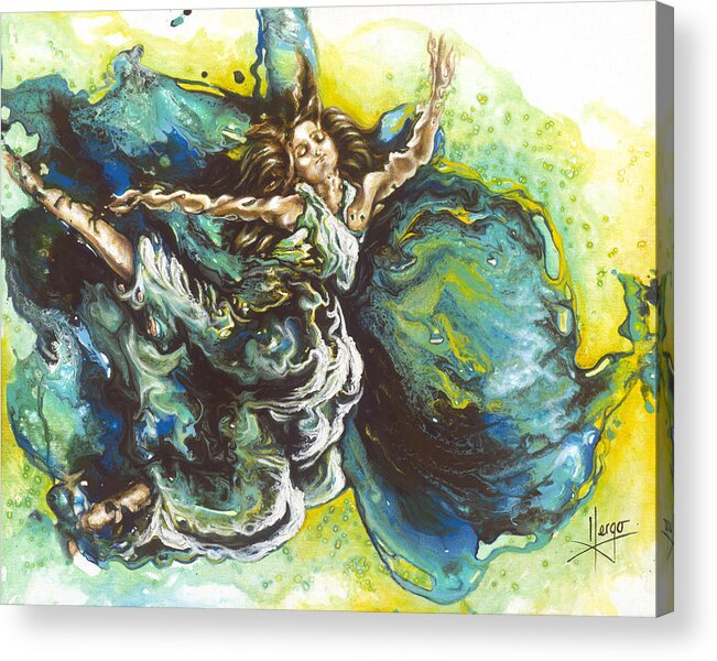 Embrace Acrylic Print featuring the painting Embrace by Karina Llergo