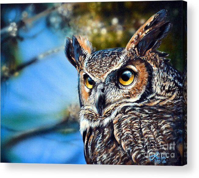 Owl 10 x 8 Acrylic Painting