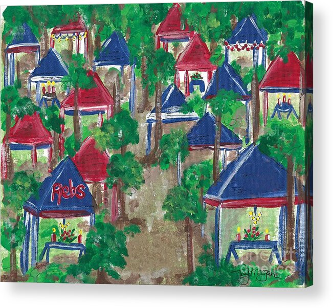 Ole Miss Acrylic Print featuring the painting Grove at Ole Miss by Tay Morgan