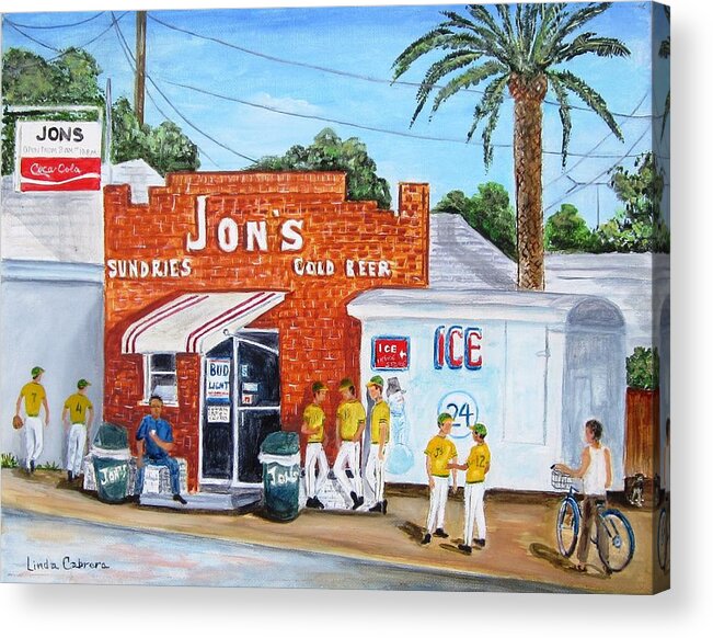 Landscape Acrylic Print featuring the painting Jon's Ham by Linda Cabrera