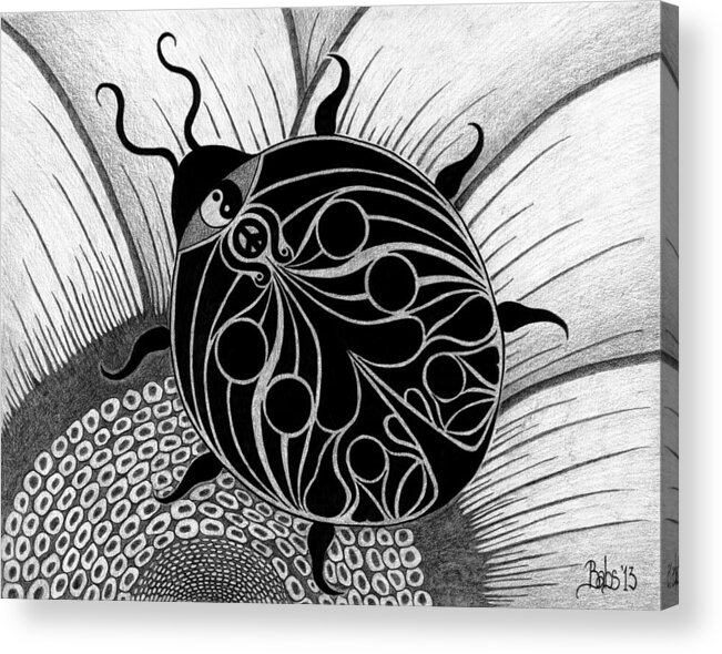 Lady Bug Acrylic Print featuring the drawing Lady Spirit by Barb Cote