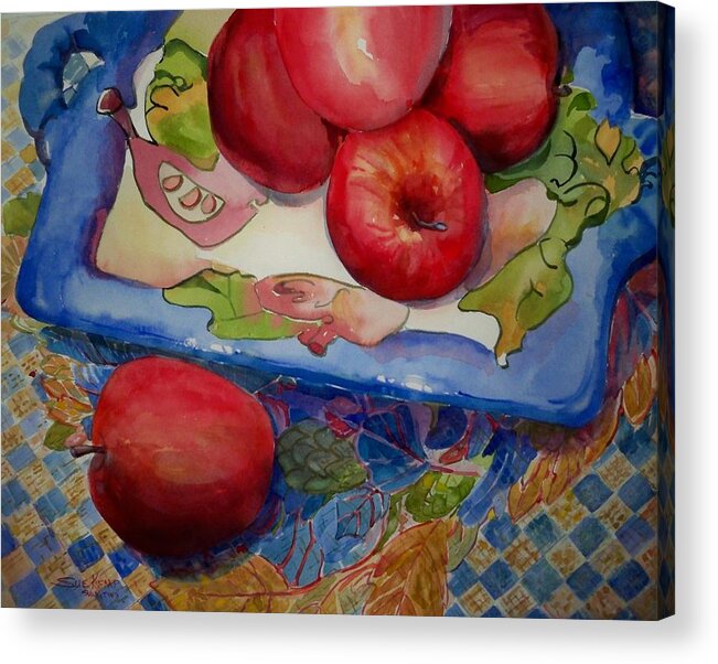 Apples Acrylic Print featuring the painting Les Pommes by Sue Kemp