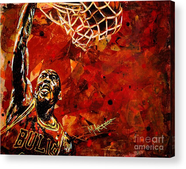 Michael Jordan Acrylic Print featuring the painting Michael Jordan by Maria Arango