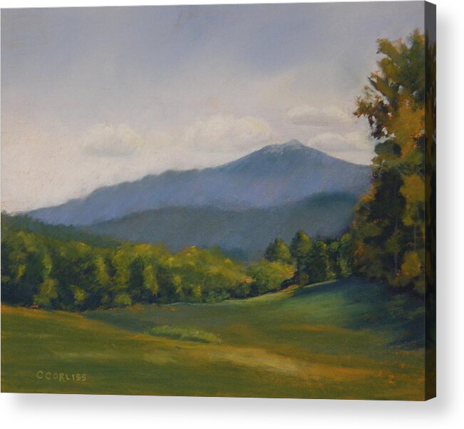 Mountains Acrylic Print featuring the pastel Monadnock Summer by Carol Corliss