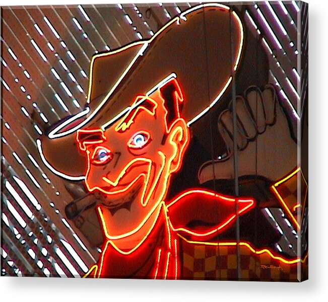Cowboy Acrylic Print featuring the photograph Neon Cowboy of Las Vegas by Duane McCullough