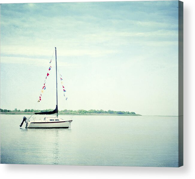 Sailboat Acrylic Print featuring the photograph Next Voyage - Calming Beach Photography by Carolyn Cochrane