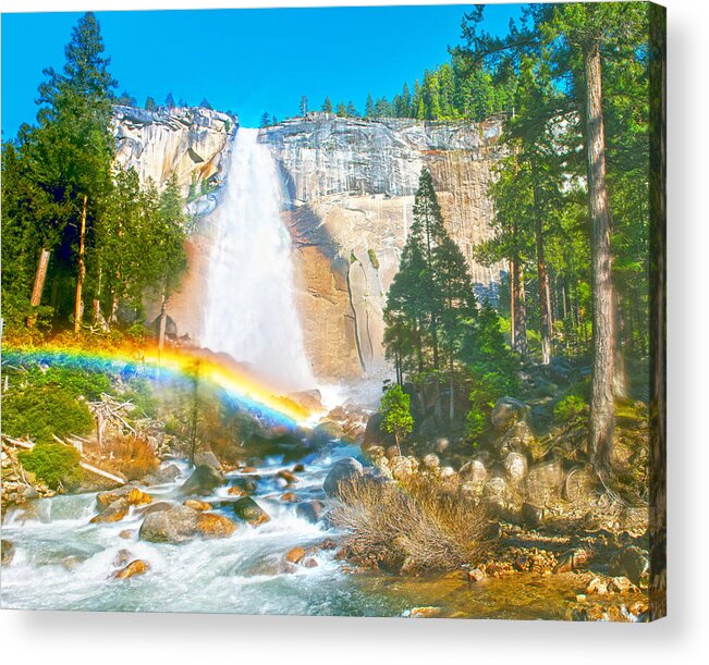 Nevada Fall Acrylic Print featuring the photograph Nevada Fall On A May Afternoon by Steven Barrows