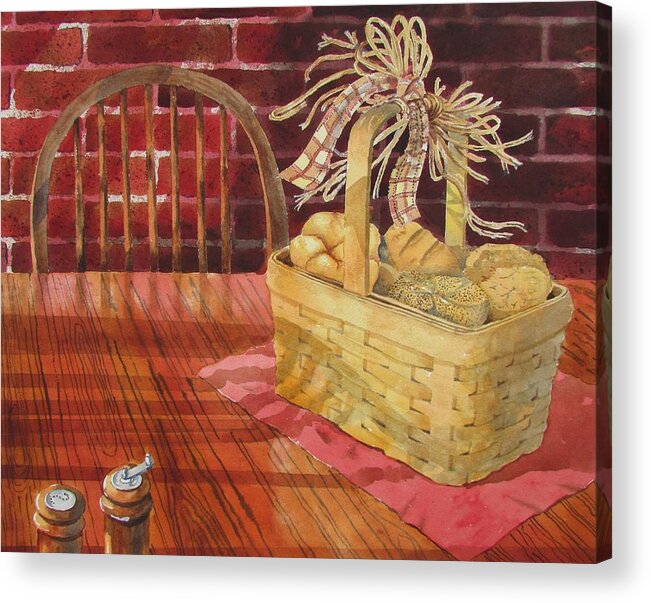 Early American Acrylic Print featuring the painting The Bun Basket by Tony Caviston