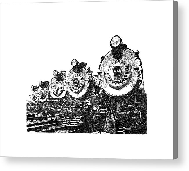 Pen Acrylic Print featuring the drawing Train 2 by David Doucot