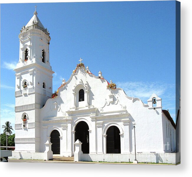 Church. Panama Acrylic Print featuring the photograph Church of Nata de los Caballeros by Julia Springer