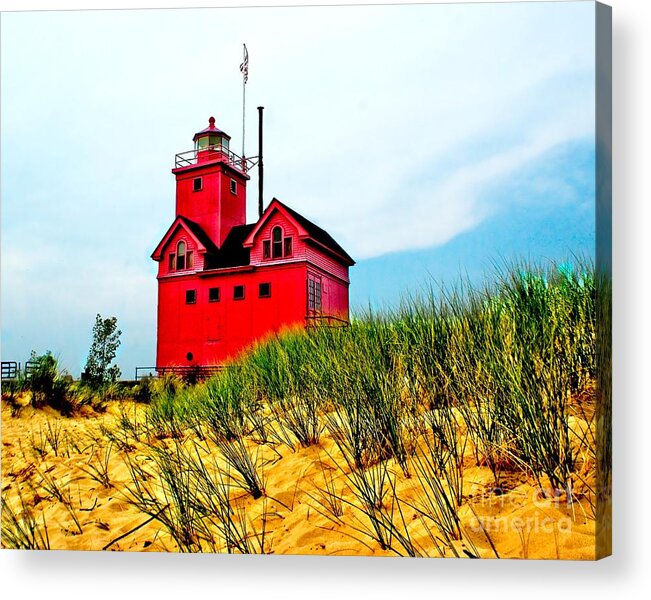 Attraction Acrylic Print featuring the photograph Holland Harbor Lighthouse by Nick Zelinsky Jr