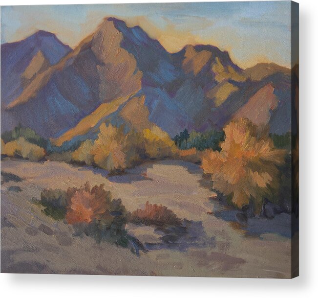Late Afternoon Light Acrylic Print featuring the painting Late Afternoon Light in La Quinta Cove by Diane McClary