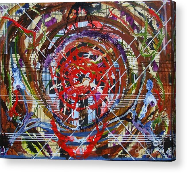 Grateful Dead Acrylic Print featuring the painting Crazy Quilt Star Dream by Stuart Engel