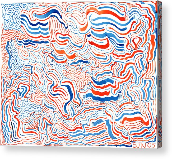 Mazes Acrylic Print featuring the drawing Interlude by Steven Natanson