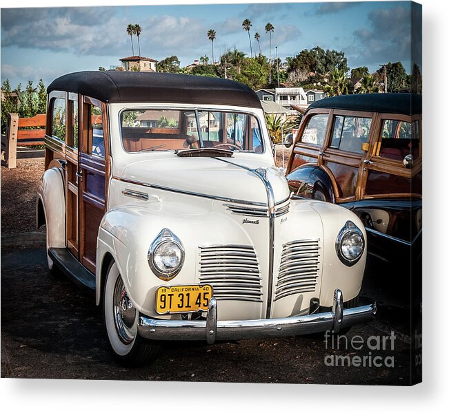 American Acrylic Print featuring the photograph My '40 Cream White Woodie by David Levin