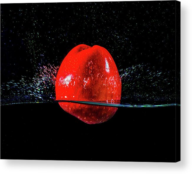Photograph Acrylic Print featuring the photograph Red Apple splash by Terril Heilman