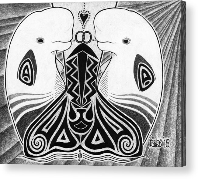 Drawing Acrylic Print featuring the drawing Spirit Of The Arctic by Barb Cote