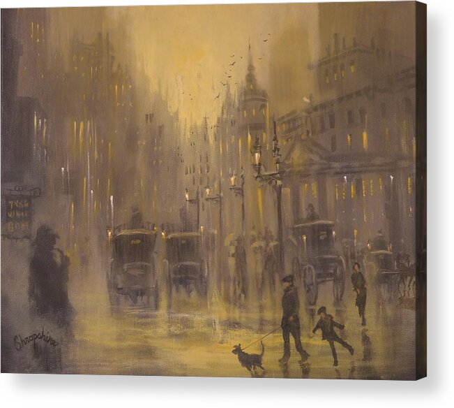 Sherlock Holmes Acrylic Print featuring the painting The Game Is Afoot by Tom Shropshire