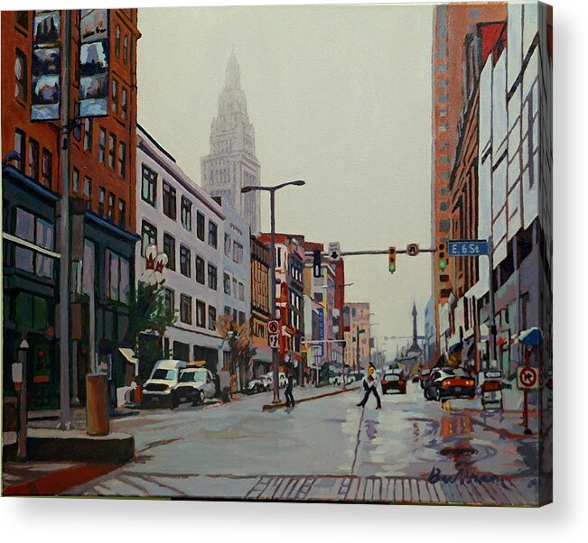 A Trip In The Inner City Acrylic Print featuring the painting The Land by David Buttram