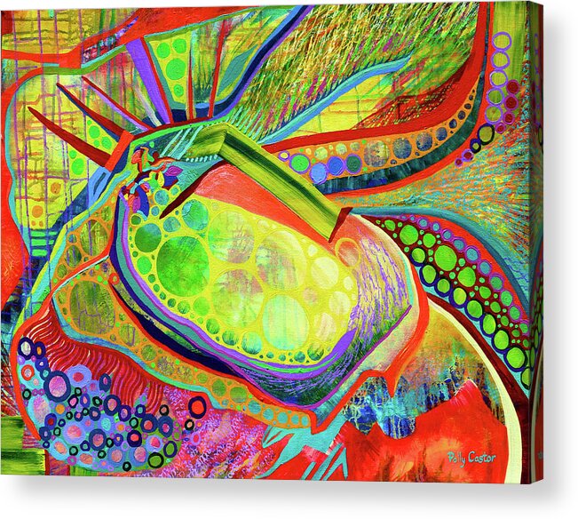 Vibrant Acrylic Print featuring the painting Underlying Issues by Polly Castor