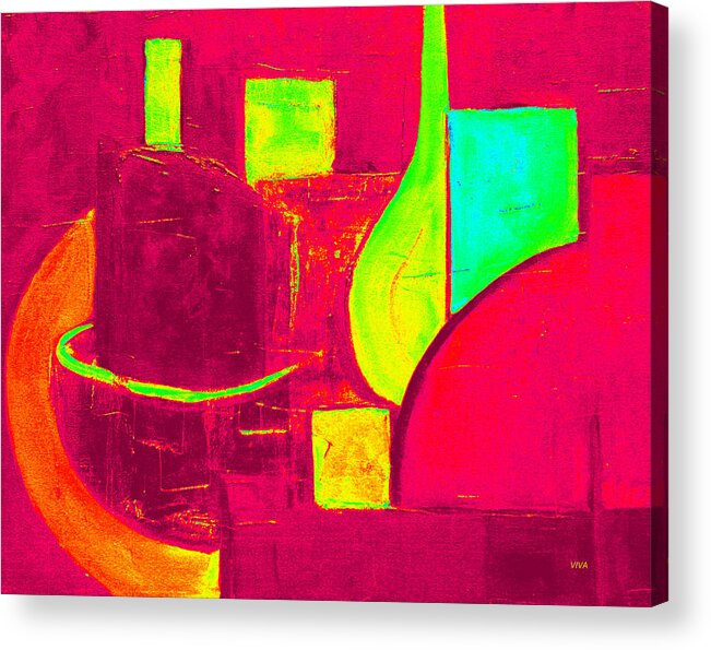 Viva Acrylic Print featuring the painting Vessels Very Colorful by VIVA Anderson