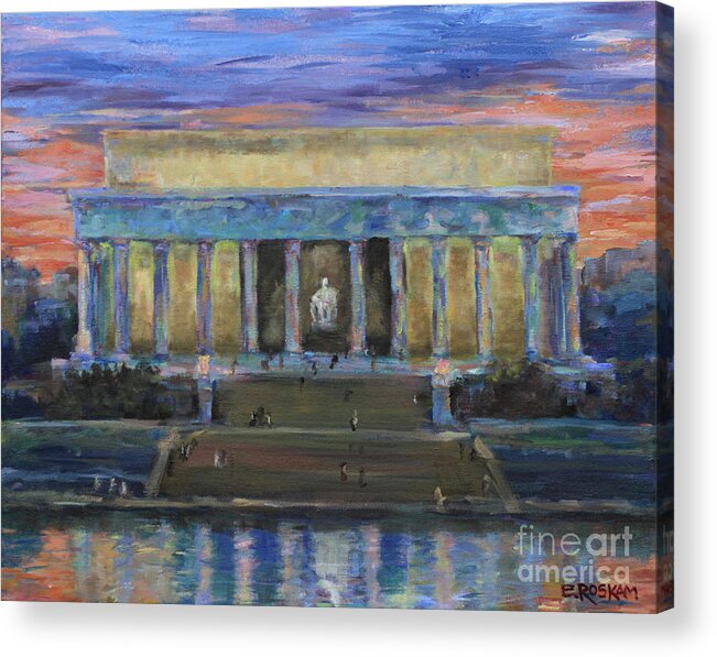 Lincoln Acrylic Print featuring the painting Lincoln Reflects by Elizabeth Roskam