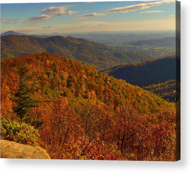 Fall Acrylic Print featuring the photograph Blue Ridge Mountain Fall Color by Stephen Vecchiotti