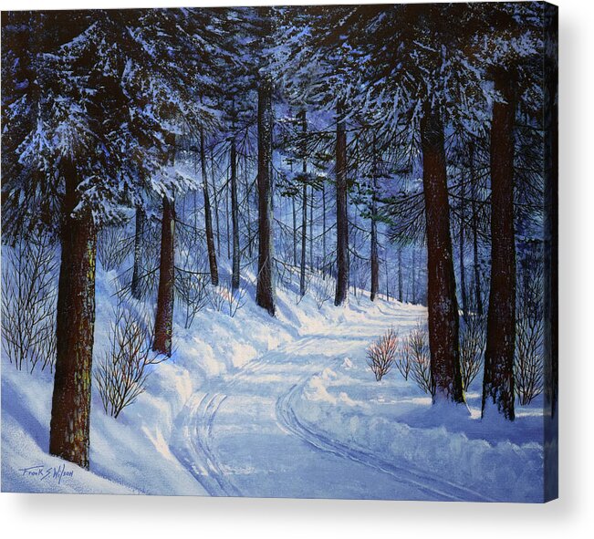 Landscape Acrylic Print featuring the painting Forest Road by Frank Wilson