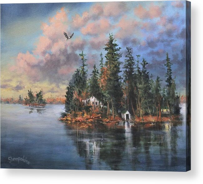 Wisconsin Acrylic Print featuring the painting Shropshire Island by Tom Shropshire