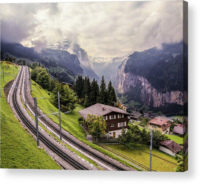 Switzerland Acrylic Print featuring the photograph Switzerland Railroad by Jim Mathis